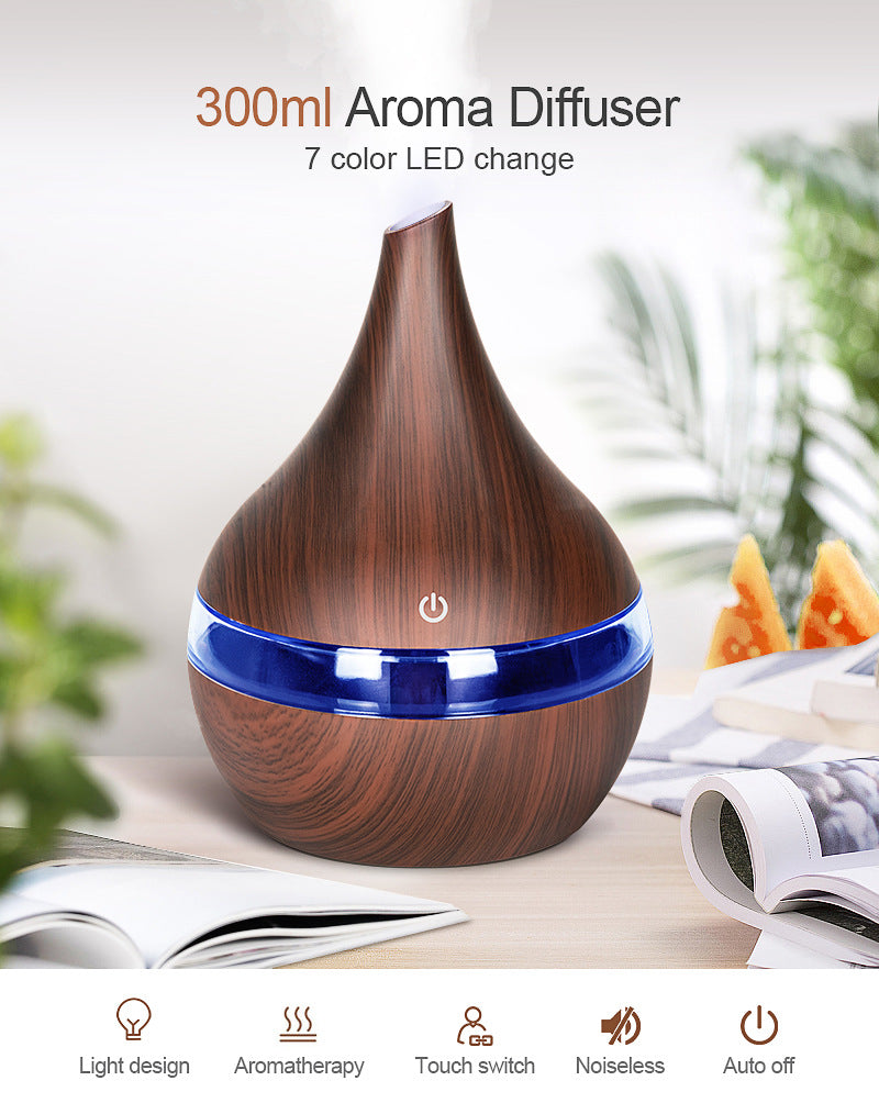 LED Essential Oil Diffuser – Aromatherapy Ultrasonic Humidifier with Mood Light