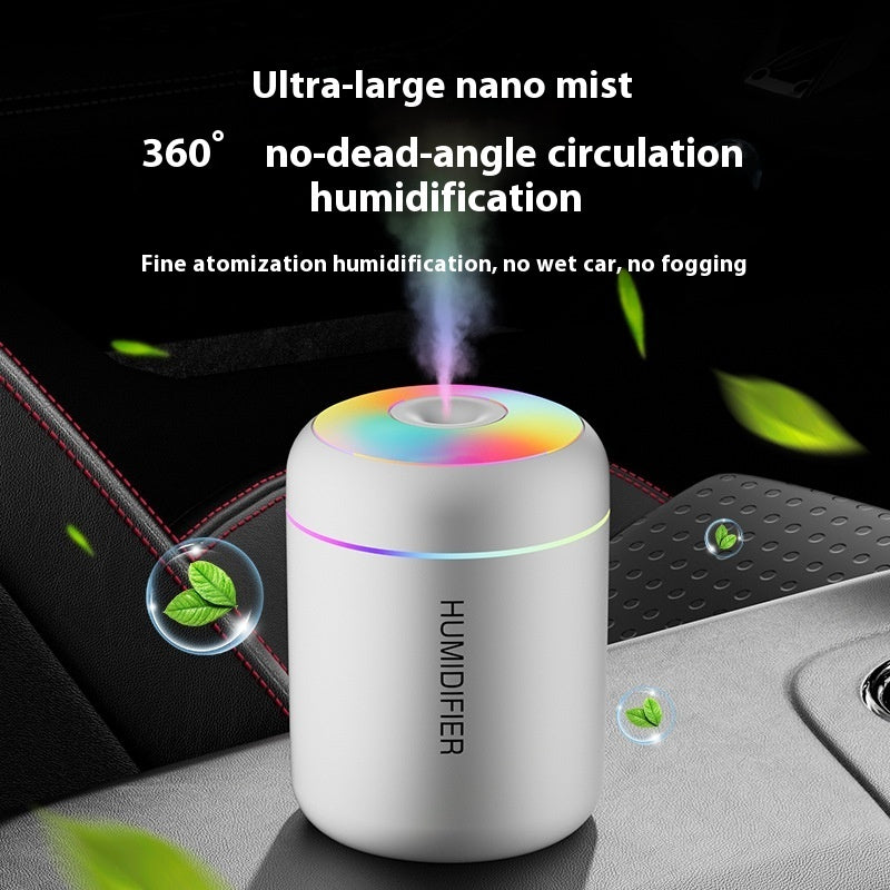 Mini Humidifier with Ambient Light – Silent Desktop Car & Home Fog Maker