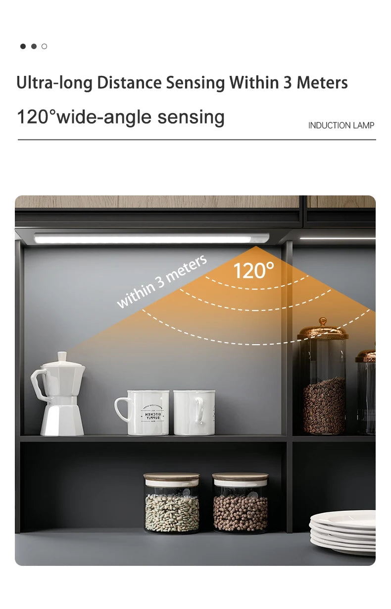 LED Bar Light Motion Sensor USB Rechargeable Led Night Light for Kitchen Wardrobe Cabinet Lighting 30cm/40cm/50cm Cabinet Light