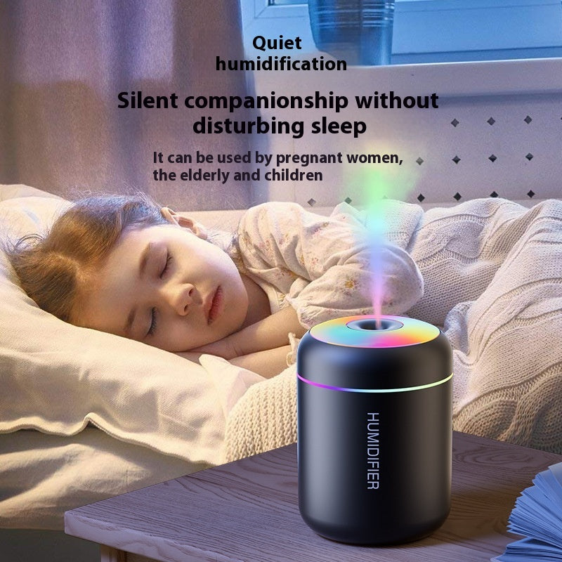 Mini Humidifier with Ambient Light – Silent Desktop Car & Home Fog Maker