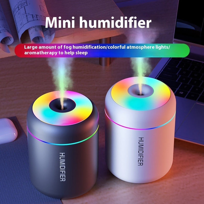 Mini Humidifier with Ambient Light – Silent Desktop Car & Home Fog Maker